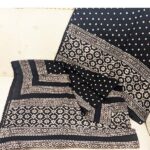 black and white natural dye polka dots fabric